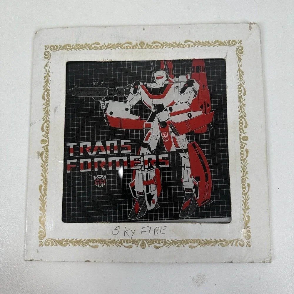 TRANSFORMERS‎ G1 Jetfire CARNIVAL MIRROR GLASS PICTURE PRIZE 6x6 VINTAGE 1980s